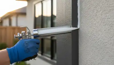 Professional caulking and sealing on Colorado Springs home exterior to protect against moisture and drafts