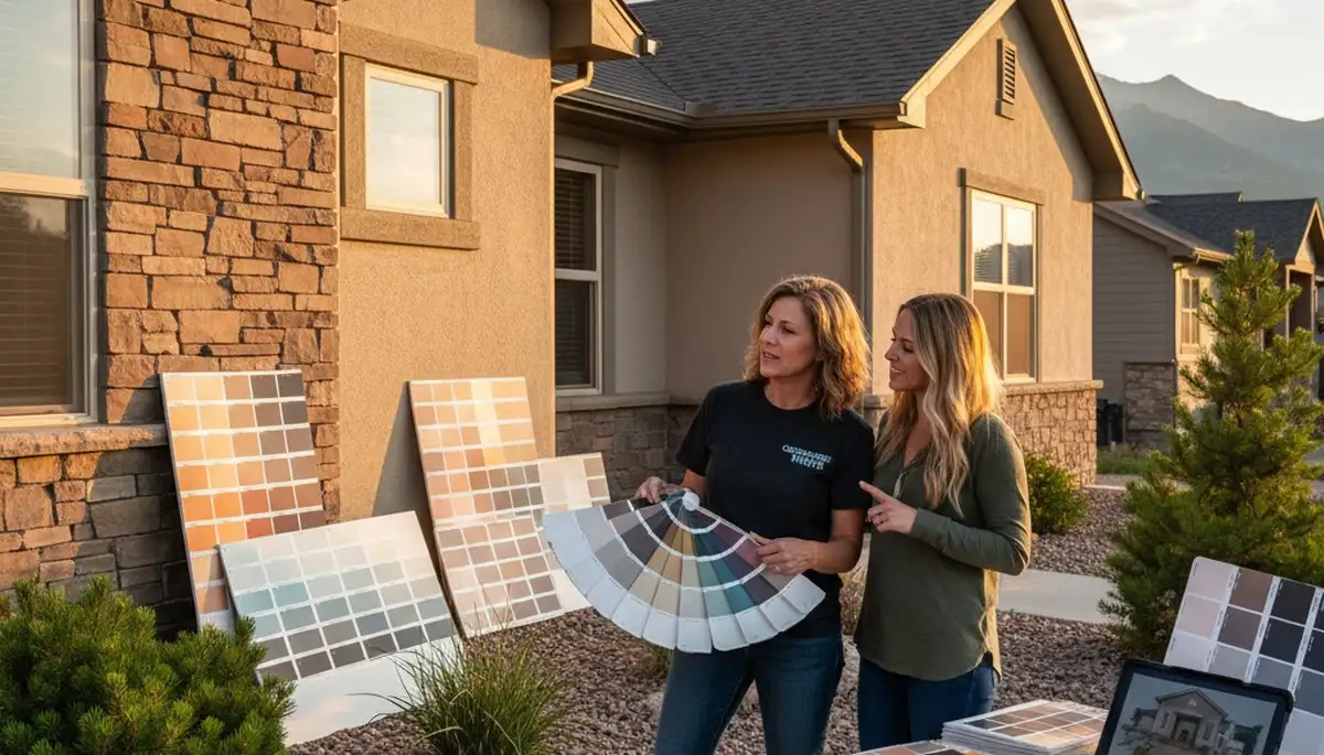 Professional house color consultation in Colorado Springs CO helping homeowners choose perfect paint colors