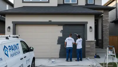 Professional garage door painting in Colorado Springs, CO by expert house painters