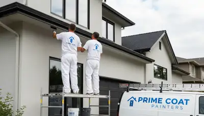 Professional gutter painting and refinishing on a Colorado Springs home exterior for lasting protection