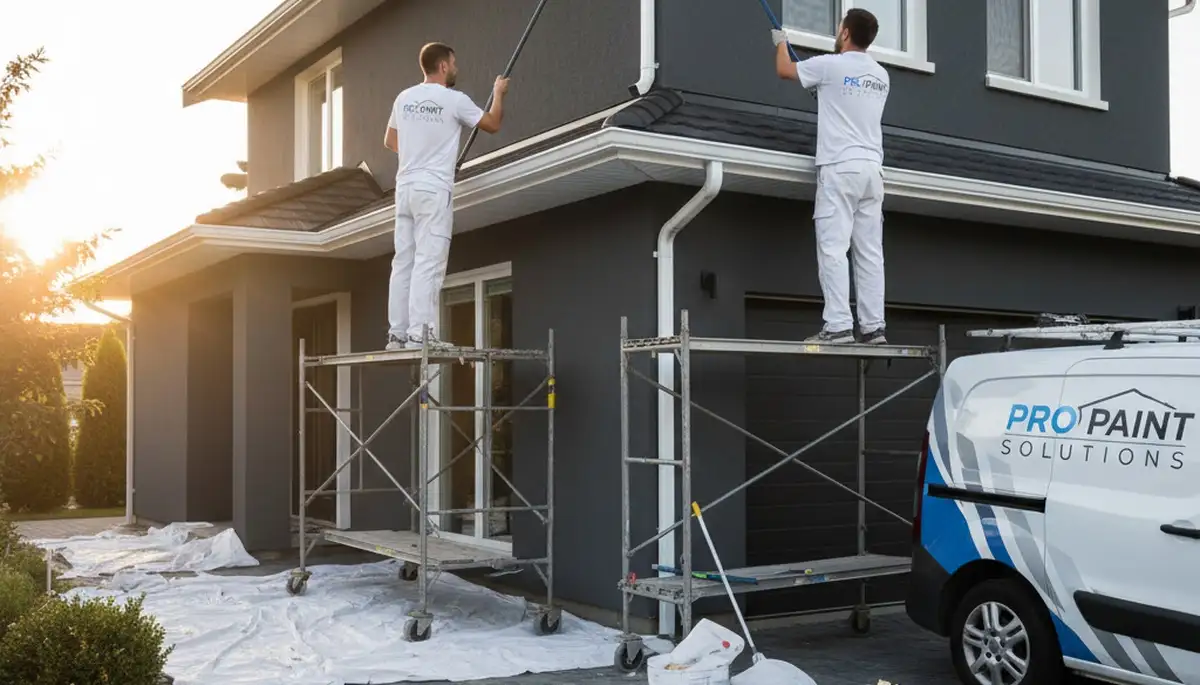 Professional gutter painting on a Colorado Springs home exterior for durable weather protection