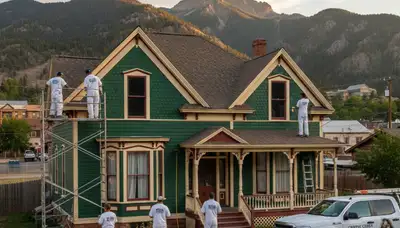 Professional house painters enhancing home exterior in Colorado Springs, CO