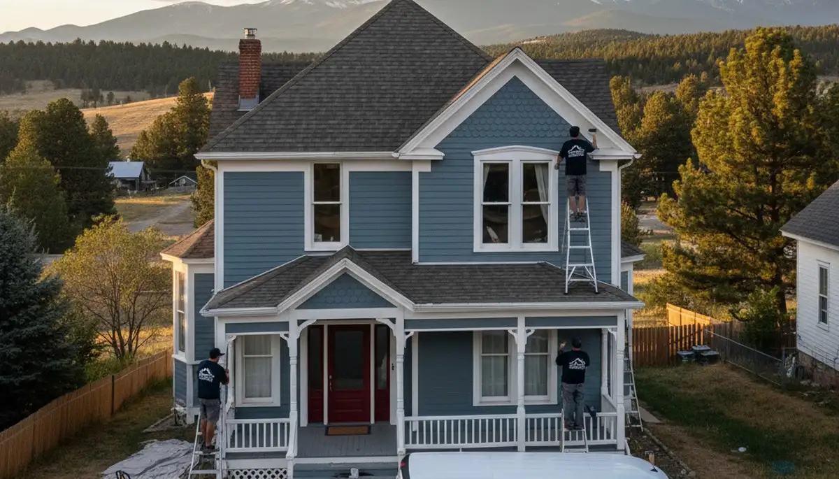 Professional house painters in Colorado Springs CO improving home exterior with quality paint finish