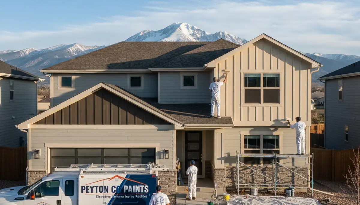 Professional house painters working on home exterior in Colorado Springs CO