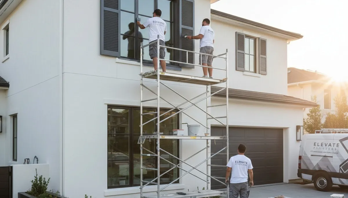 Professional painters refinishing home shutters in Colorado Springs, CO for lasting weather protection