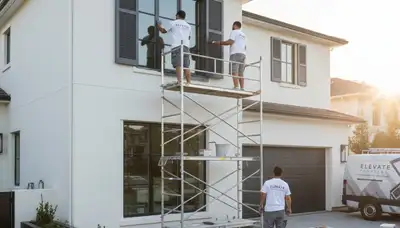 Professional painters refinishing home shutters in Colorado Springs, CO for lasting weather protection