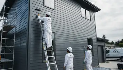 Professional siding painting on Colorado Springs home with durable exterior finish