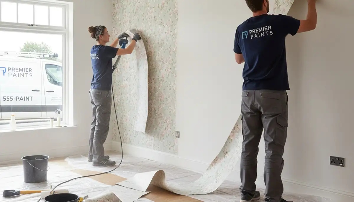 Professional wallpaper removal and wall prep in Colorado Springs, CO home by expert painters